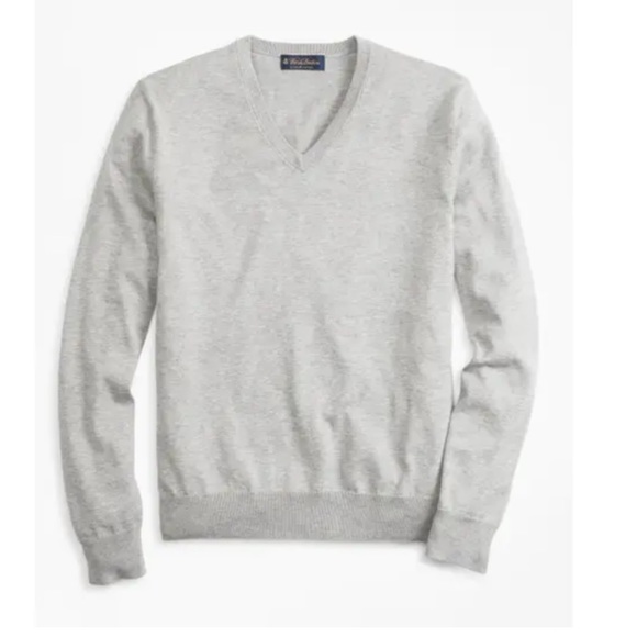 Brooks Brothers Other - BROOKS brothers men’s supima cotton v-neck grey swetaer size medium NWT